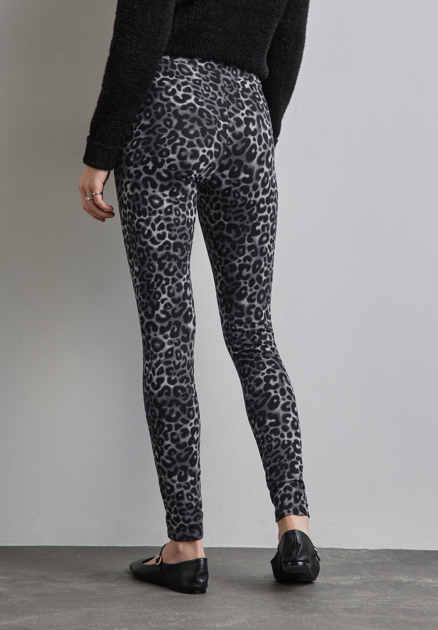 Street One Leggings Damen Leo-Print Elastischer Baumwollmix