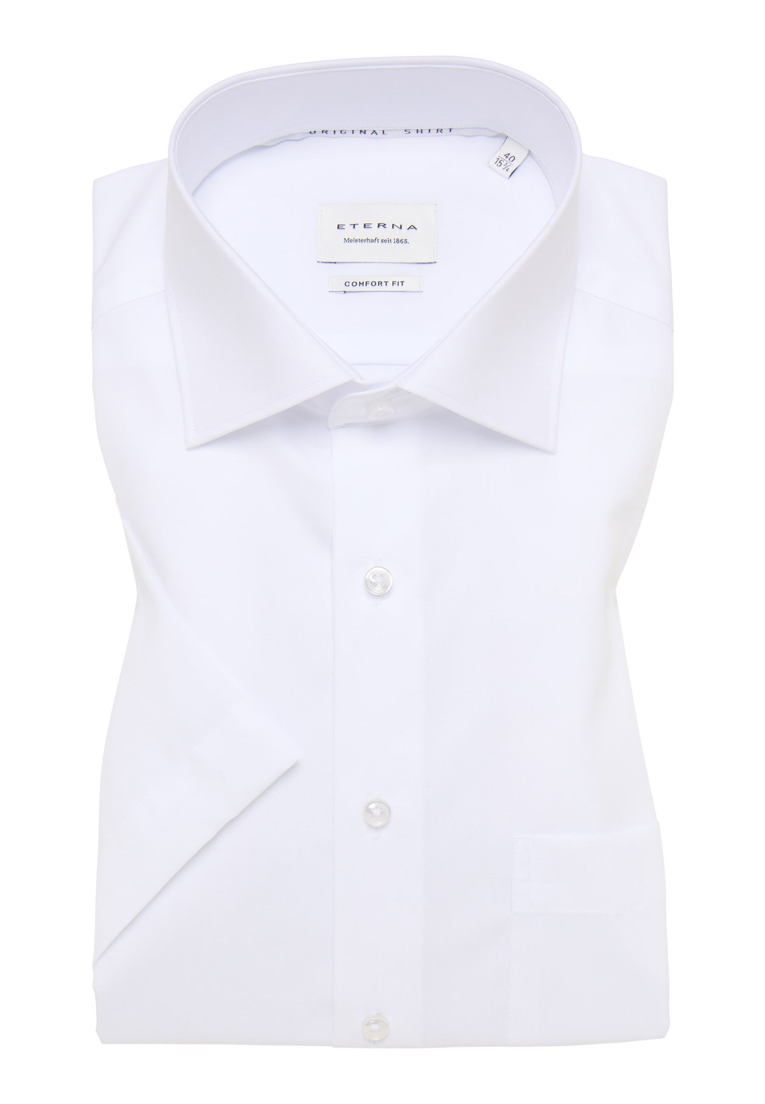 Eterna Shirt Popeline Kurzarm Herren bügelfrei