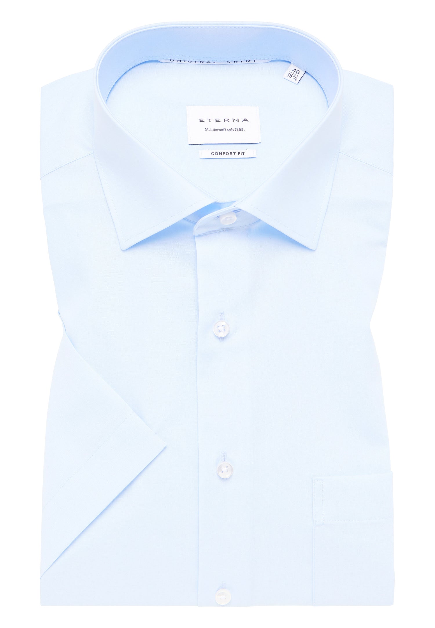 Eterna Shirt Popeline Kurzarm Herren bügelfrei