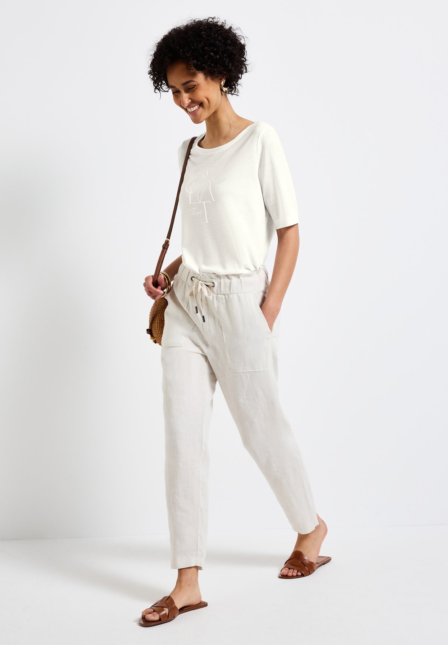 Street One T-Shirt Damen Glänzendes Wording Sommerlook