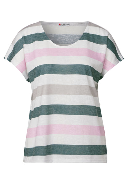 Street One Sommershirt Damen Sportliches Streifenmuster Lässiger Look