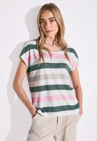 Street One Sommershirt Damen Sportliches Streifenmuster Lässiger Look