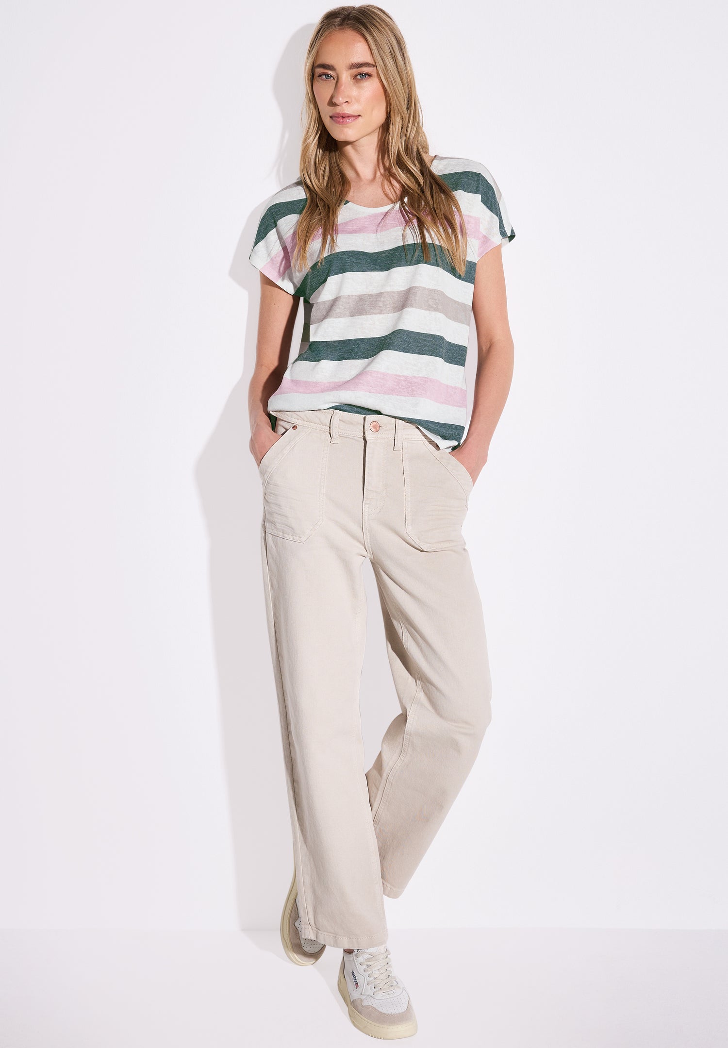 Street One Sommershirt Damen Sportliches Streifenmuster Lässiger Look