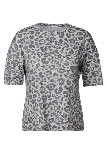 Street One Ausbrenner-Shirt mit Leo-Muster Damen luftig leicht