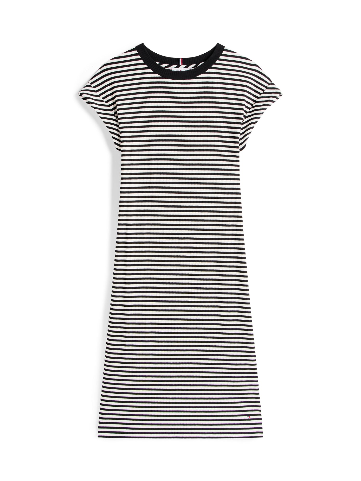 THEUR RIB SHORT REG TEE DRS Damen Kleid ecru/schwarz