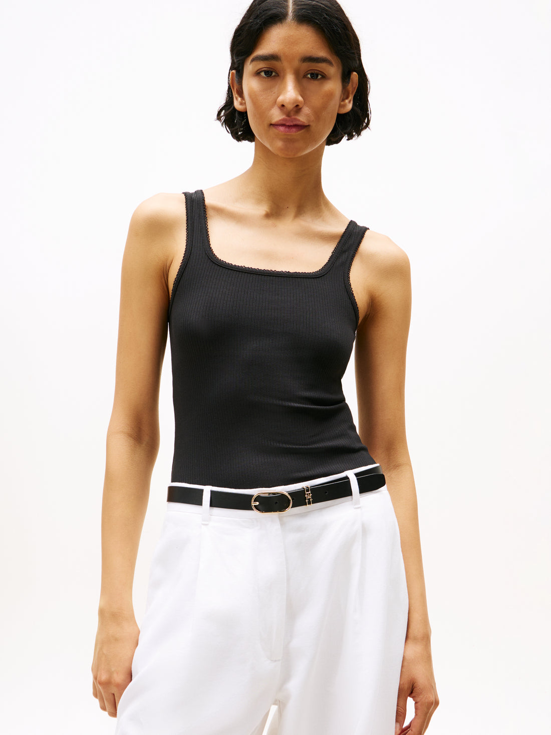 TheUR 5X2 RIB SLIM SQUARE-NK TANK Damen Schwarz XS