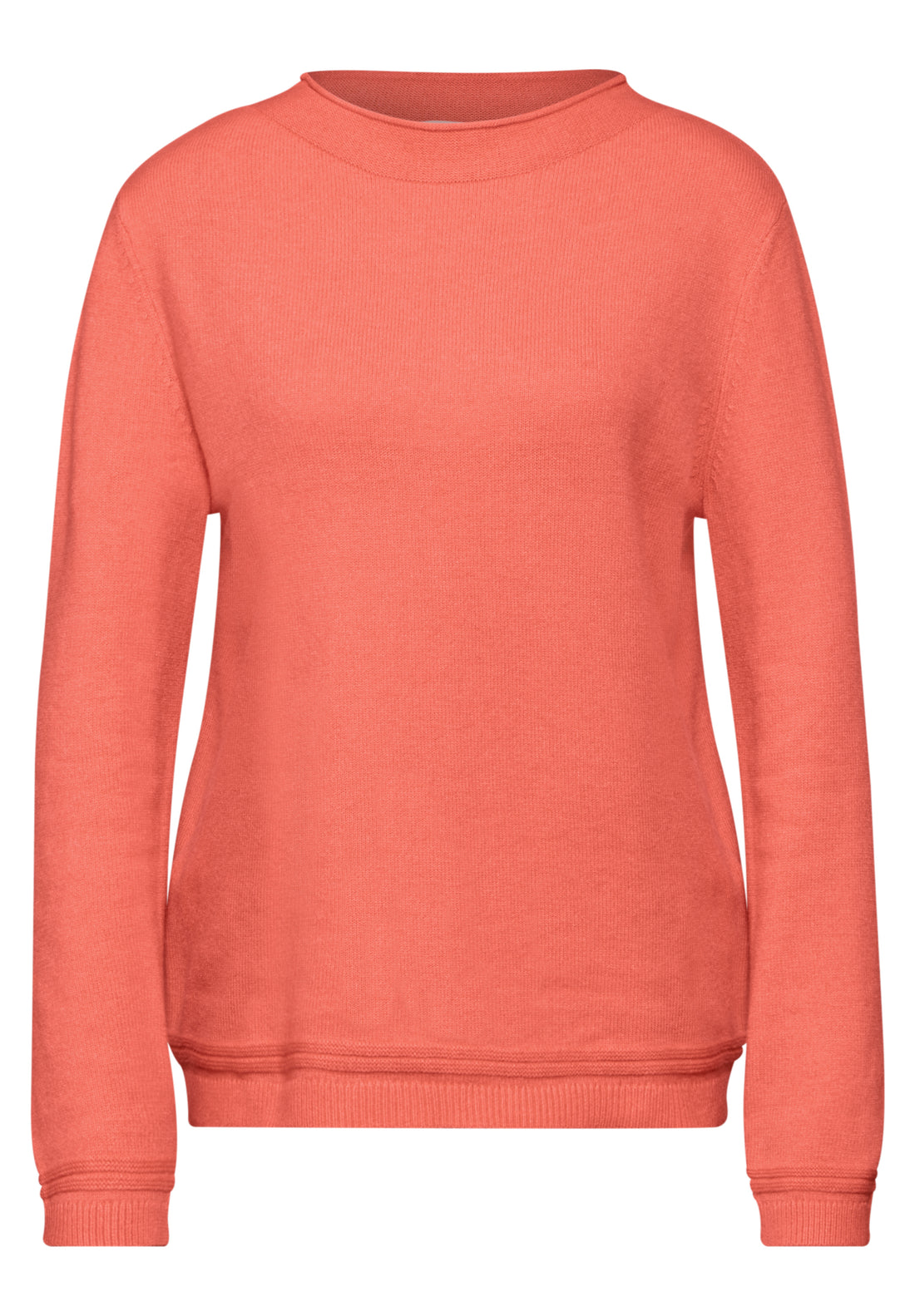 Street One Pullover Damen Gerollter Saum Langarm Bequem