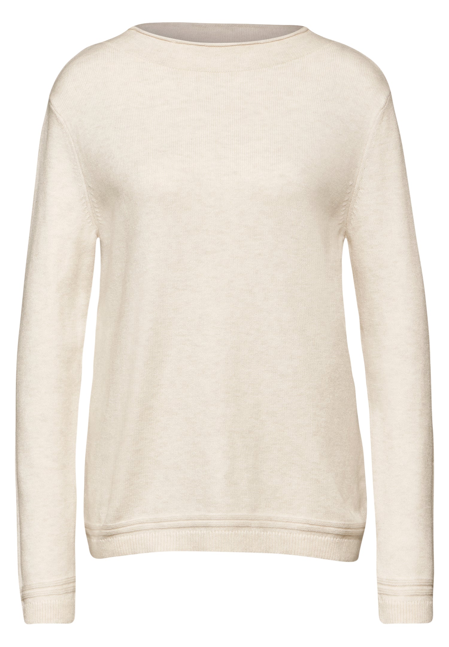 Street One Pullover Damen Gerollter Saum Langarm Bequem