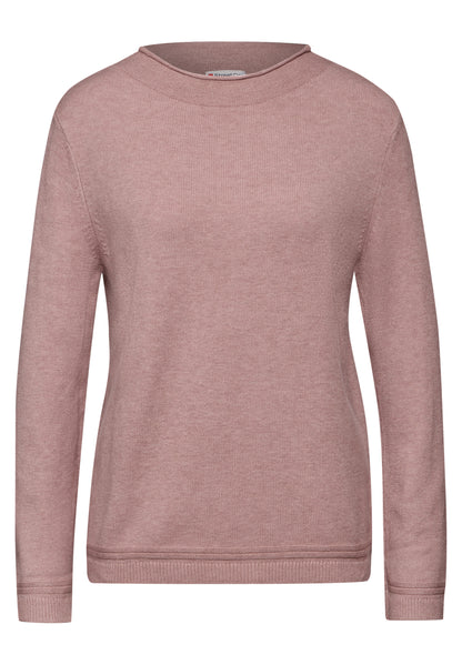 Street One Pullover Damen Gerollter Saum Langarm Bequem