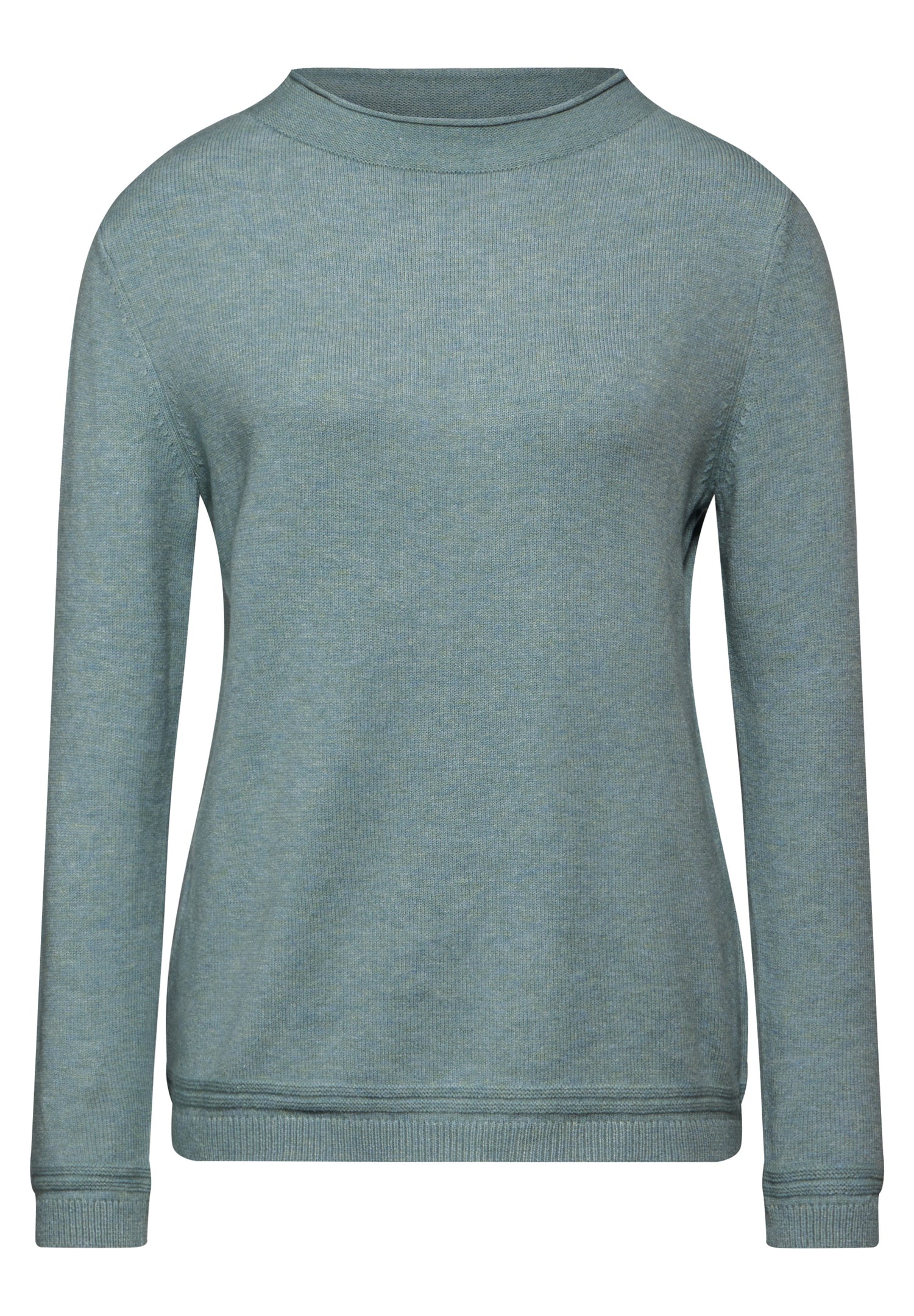 Street One Pullover Damen Gerollter Saum Langarm Bequem