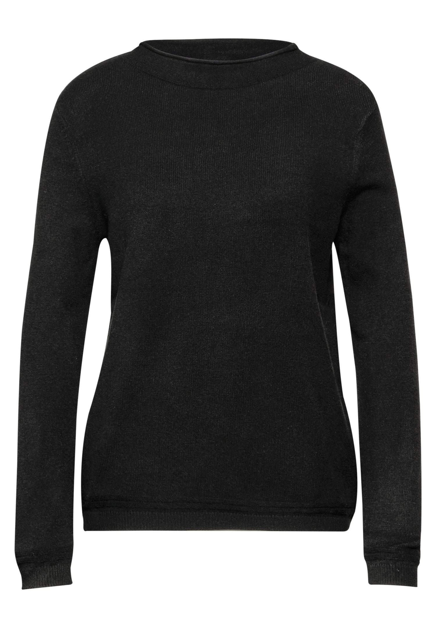 Street One Pullover Damen Gerollter Saum Langarm Bequem