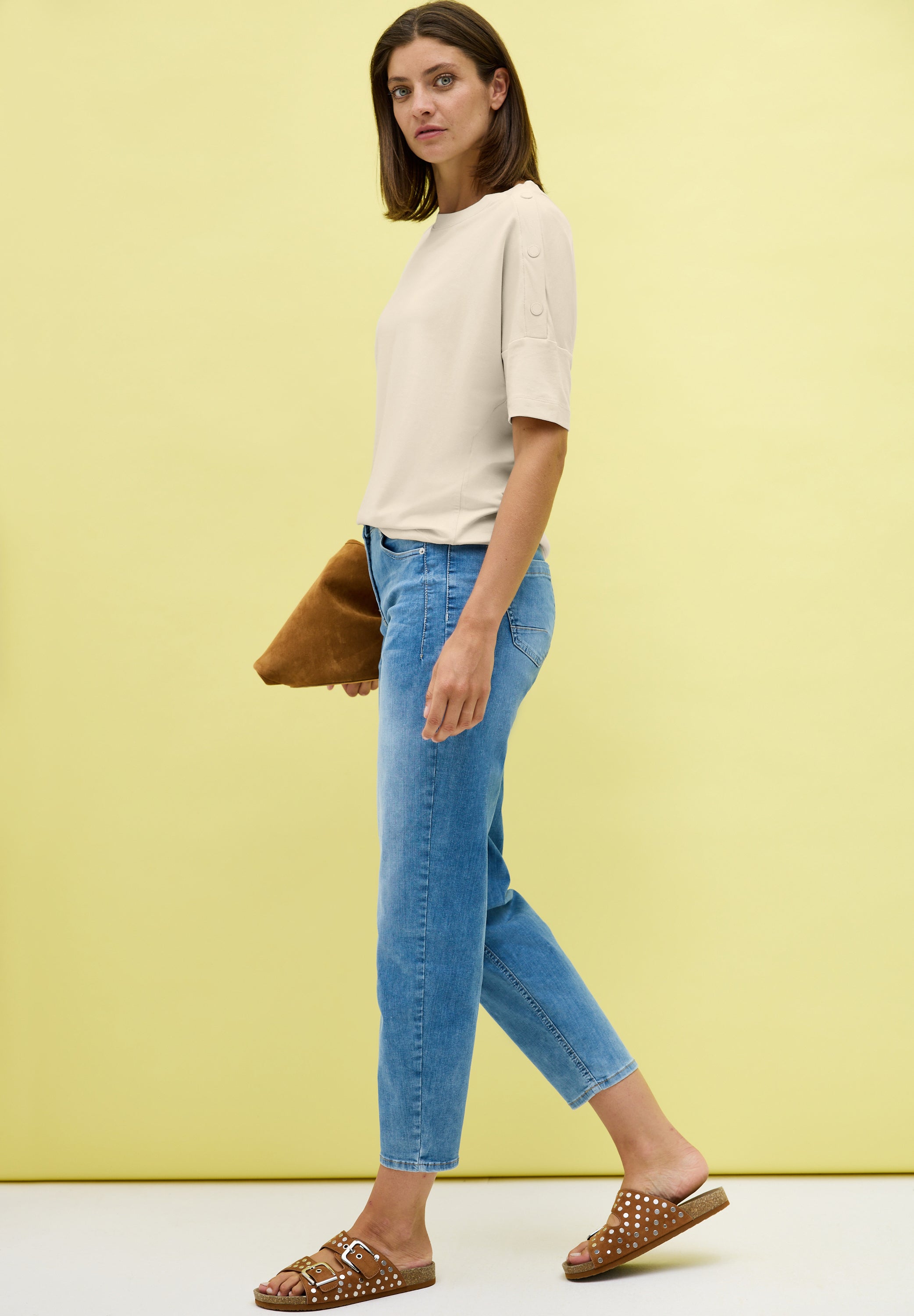 CECIL Shirt Damen mit Knopfdetail und dropped shoulders
