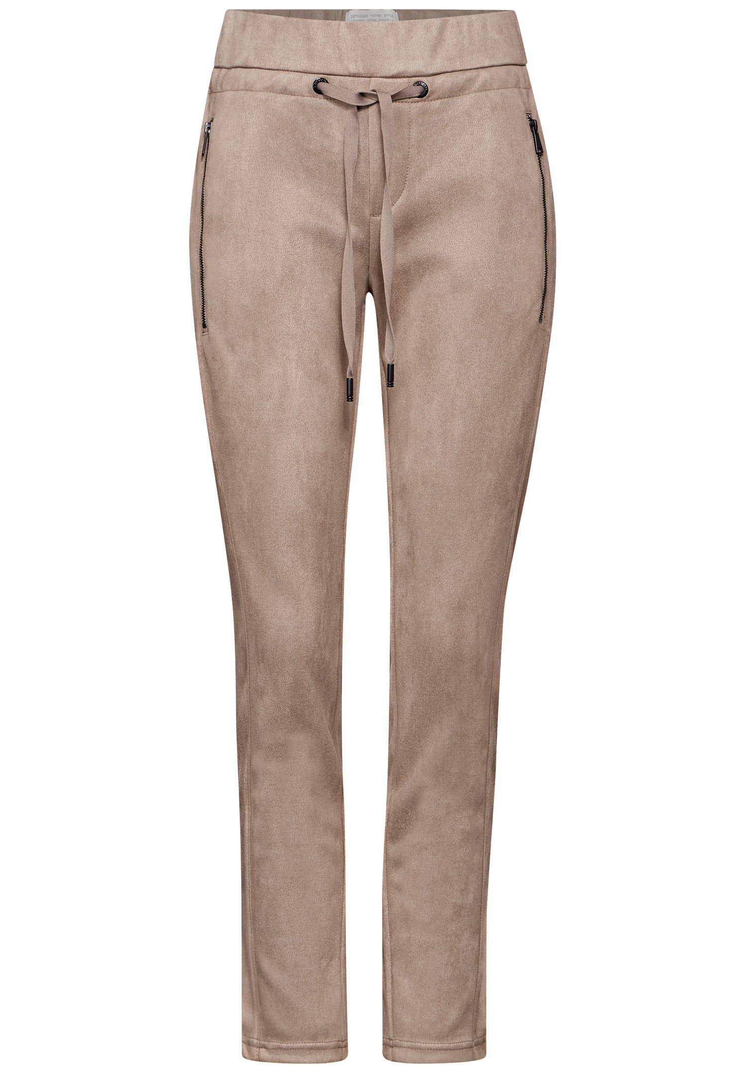 Street One Velours-Look Damen-Hose Bonny in Beige