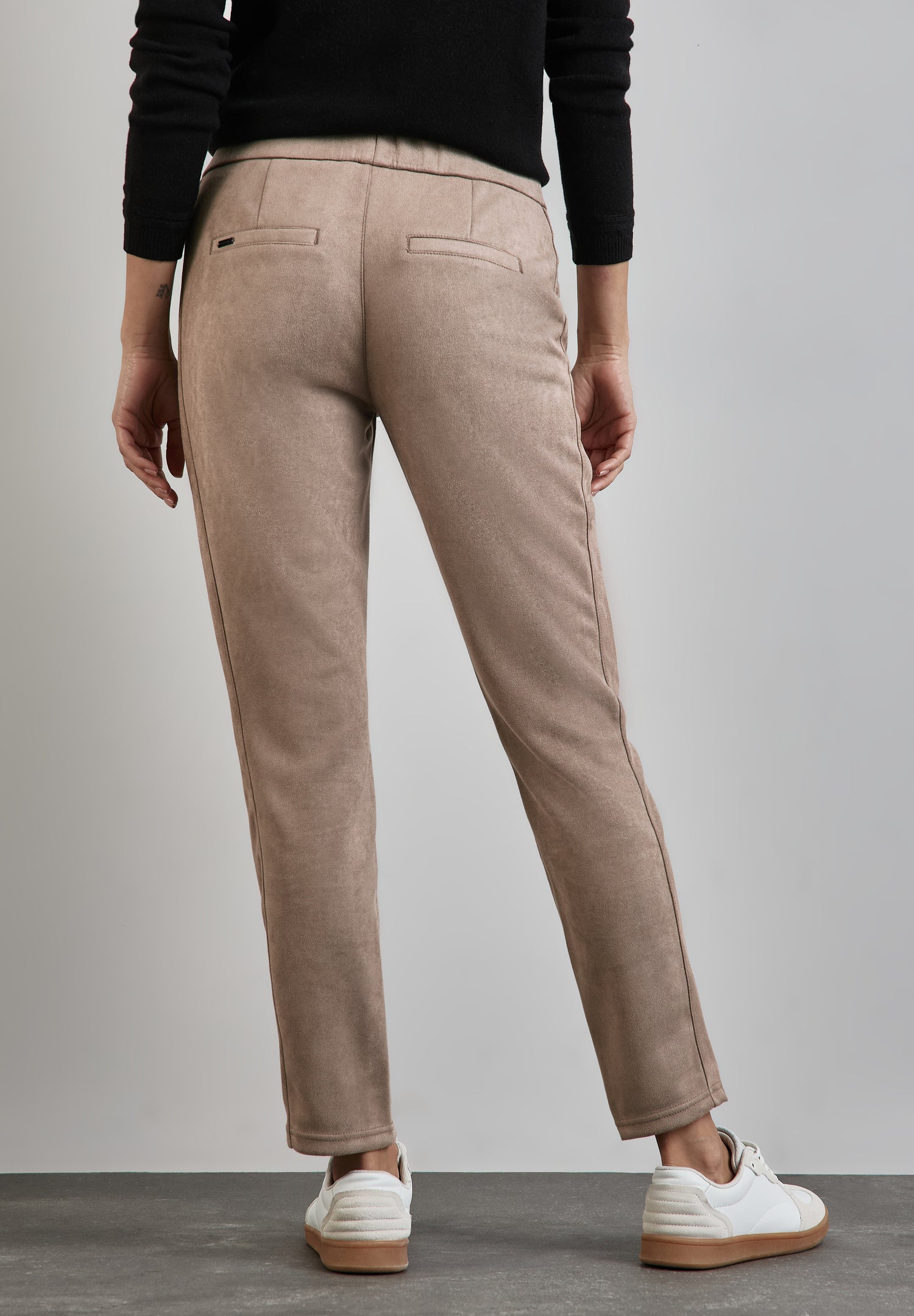 Street One Velours-Look Damen-Hose Bonny in Beige