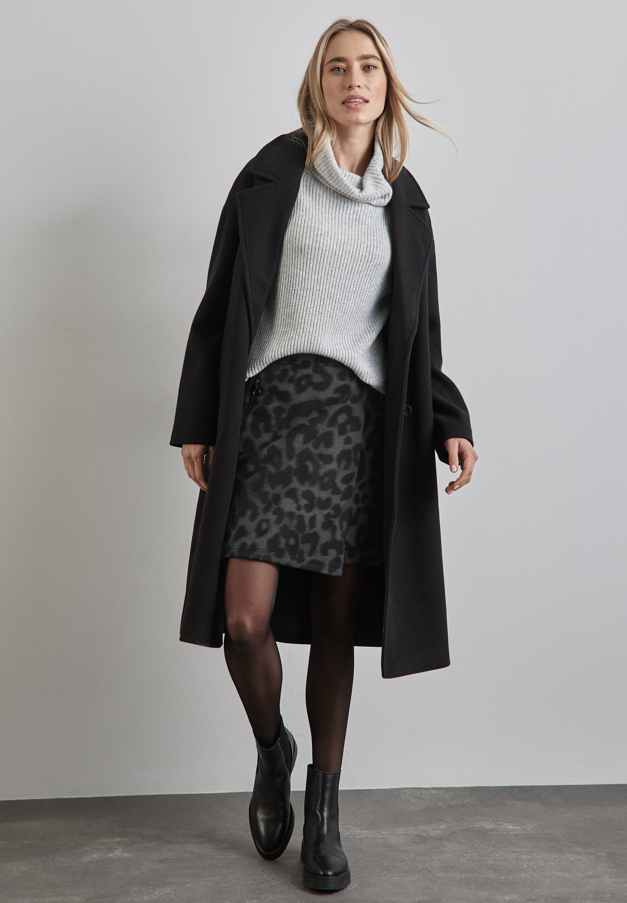 Street One Leo-Rock Damen wickeloptik Leo-Muster