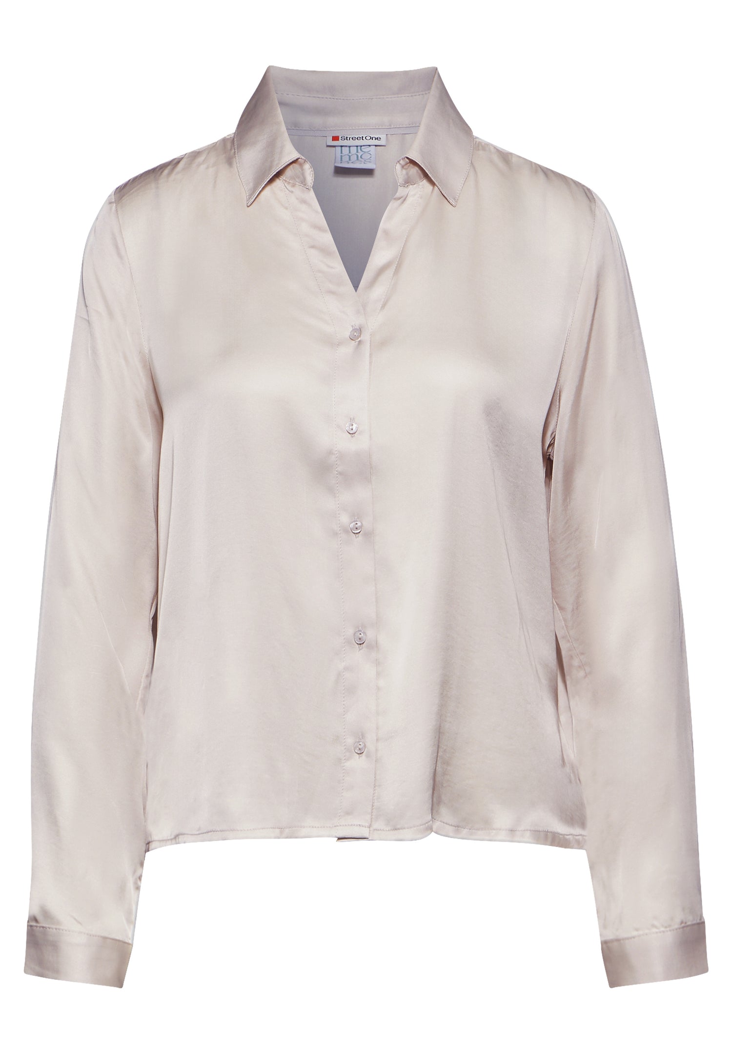Street One Satin-Hemdbluse Damen elegante mit Hemdblusen-Kragen