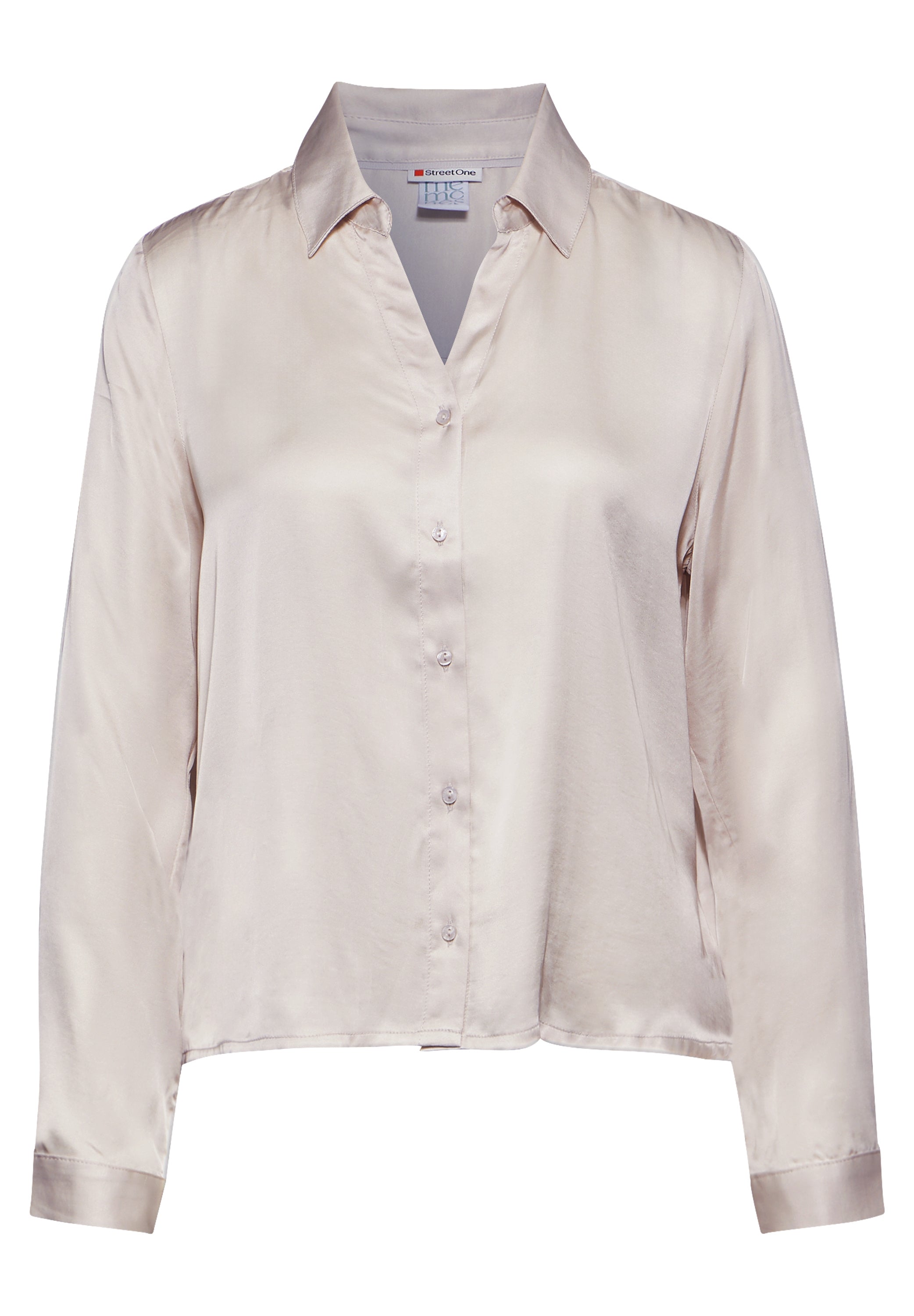 Street One Satin-Hemdbluse Damen elegante mit Hemdblusen-Kragen