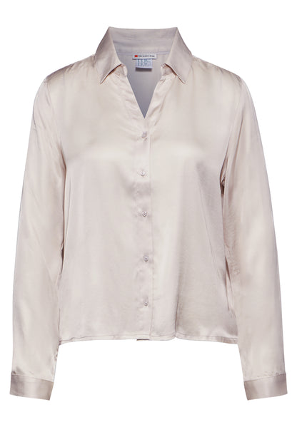 Street One Satin-Hemdbluse Damen elegante mit Hemdblusen-Kragen