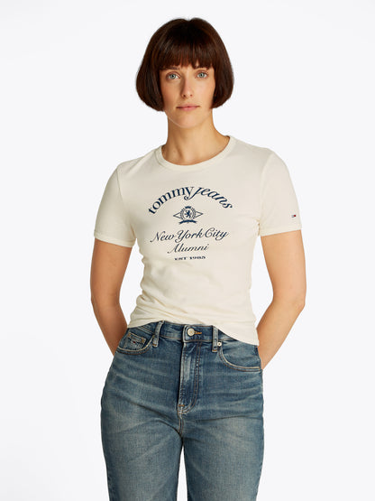 TJW SLIM CREST NYC RINGER TEE - Damen - 100 % Baumwolle