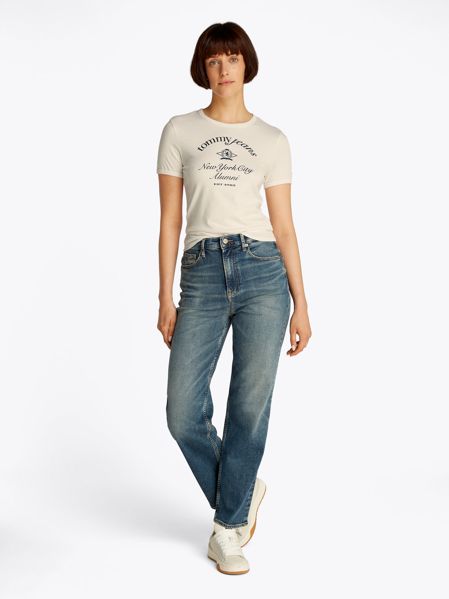 TJW SLIM CREST NYC RINGER TEE - Damen - 100 % Baumwolle