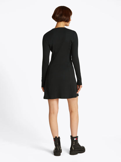TJW FIT &amp; FLARE BADGE DRESS Damen Schwarz