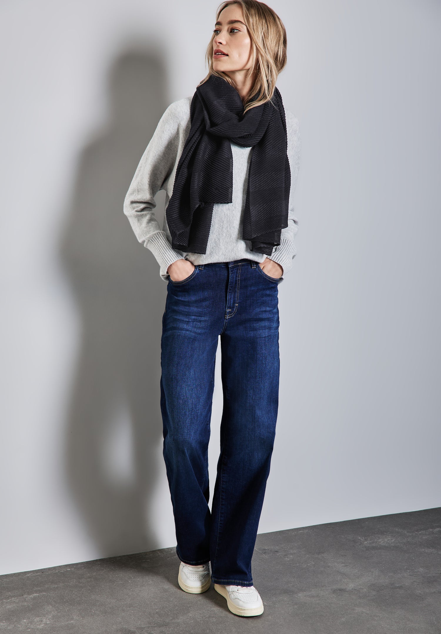 Street One Plissée-Schal Damen gestreift vielseitig