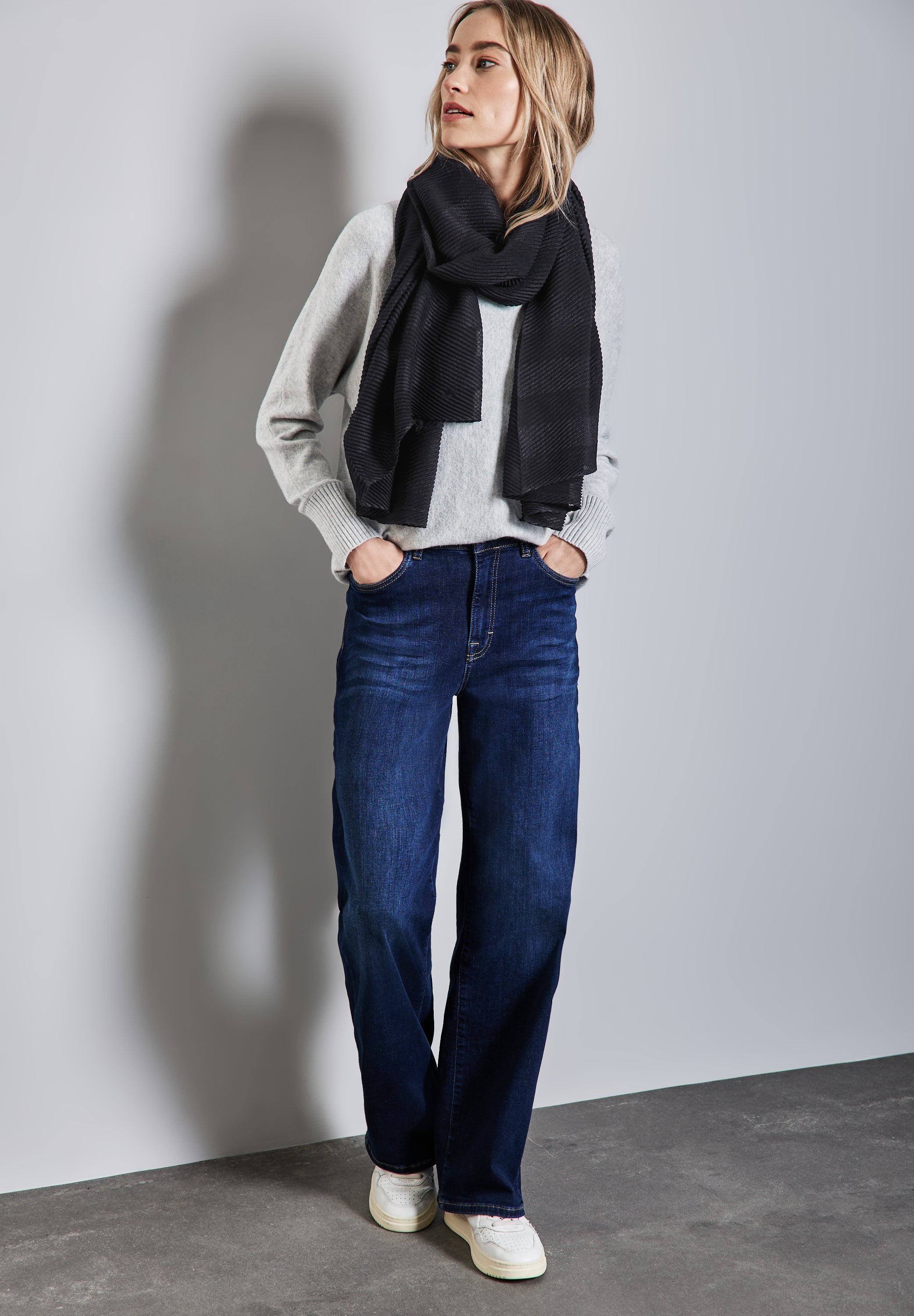 Street One Plissée-Schal Damen gestreift vielseitig