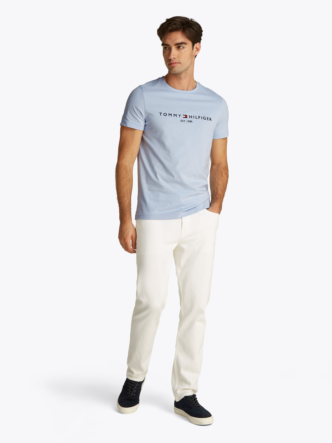 TOMMY LOGO TEE - Herren T-Shirt Blau
