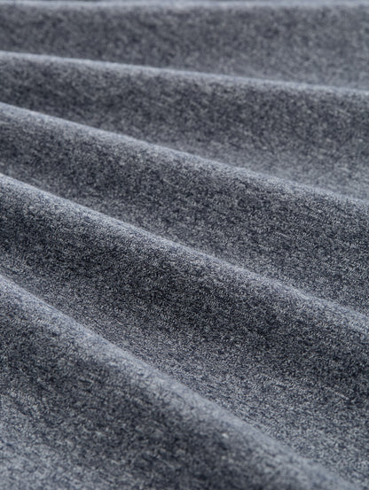 Basic Herren T-Shirt Logo-Stickerei Slub-Jersey Melange-Optik