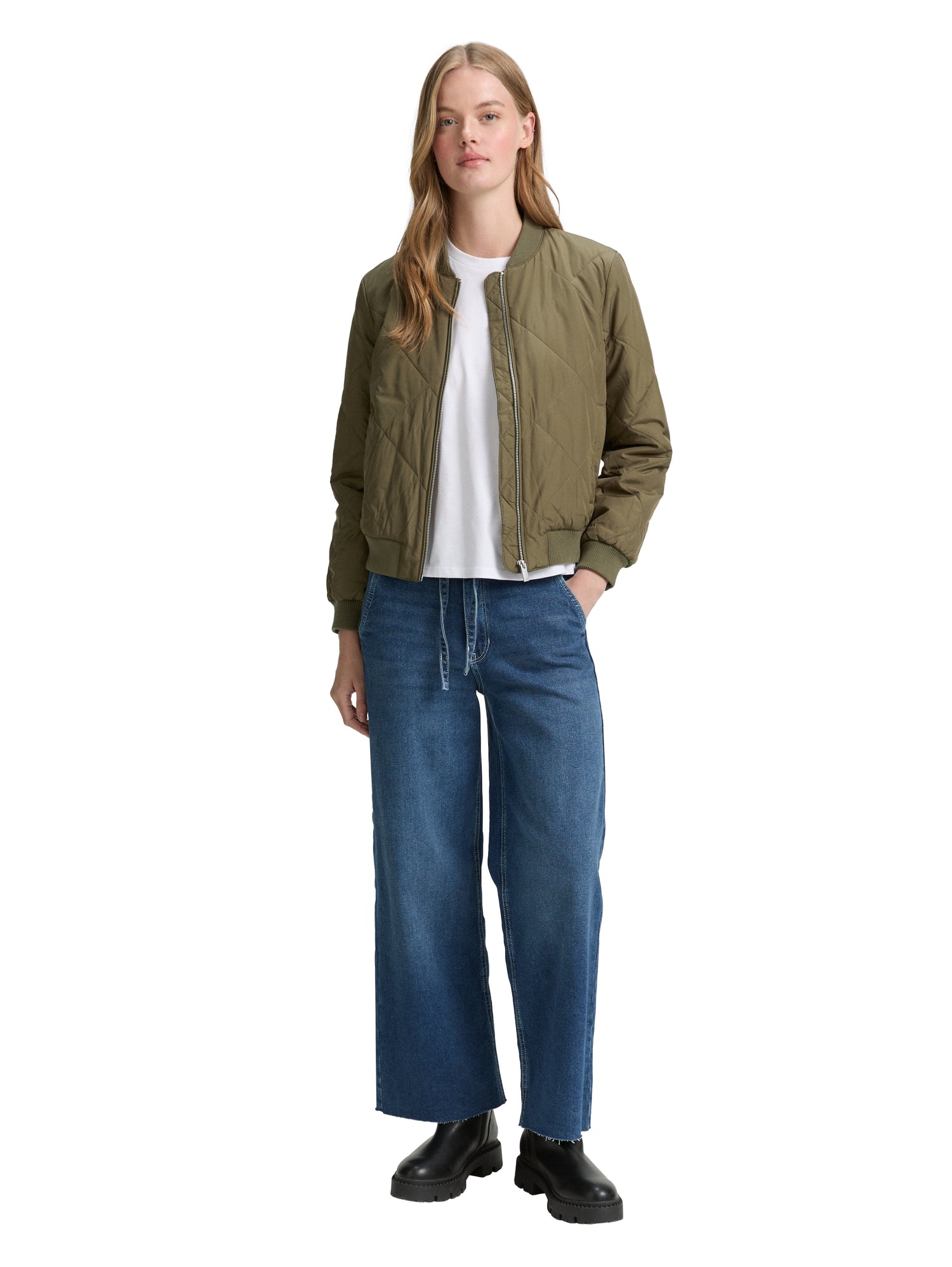 Tom Tailor Denim Bomberjacke Damen Steppung Rippbündchen