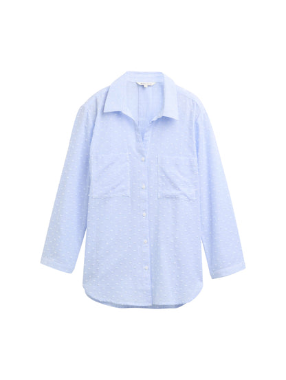 Tom Tailor Denim Gestreifte Dobby Bluse Damen Bequem