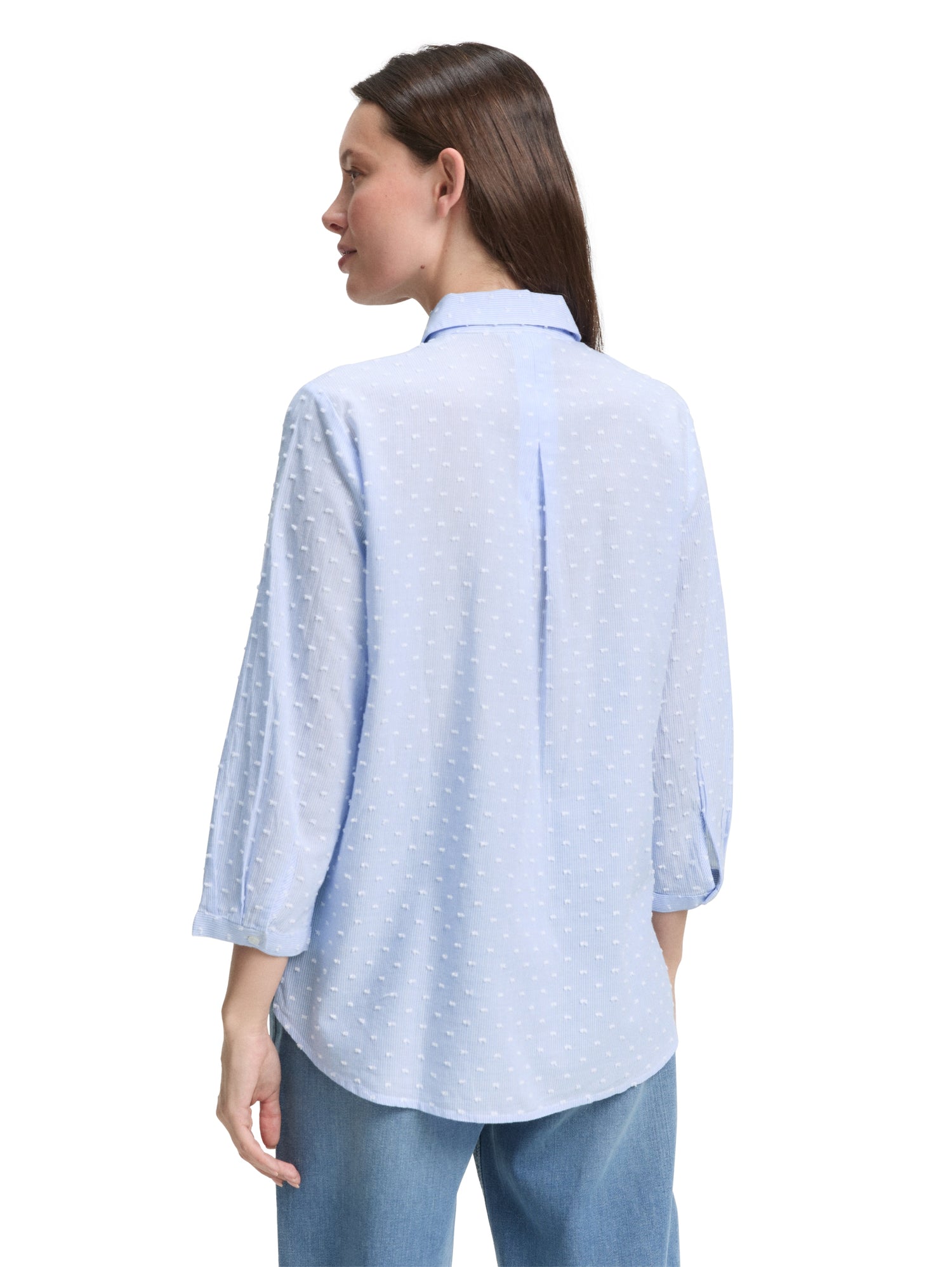 Tom Tailor Denim Gestreifte Dobby Bluse Damen Bequem