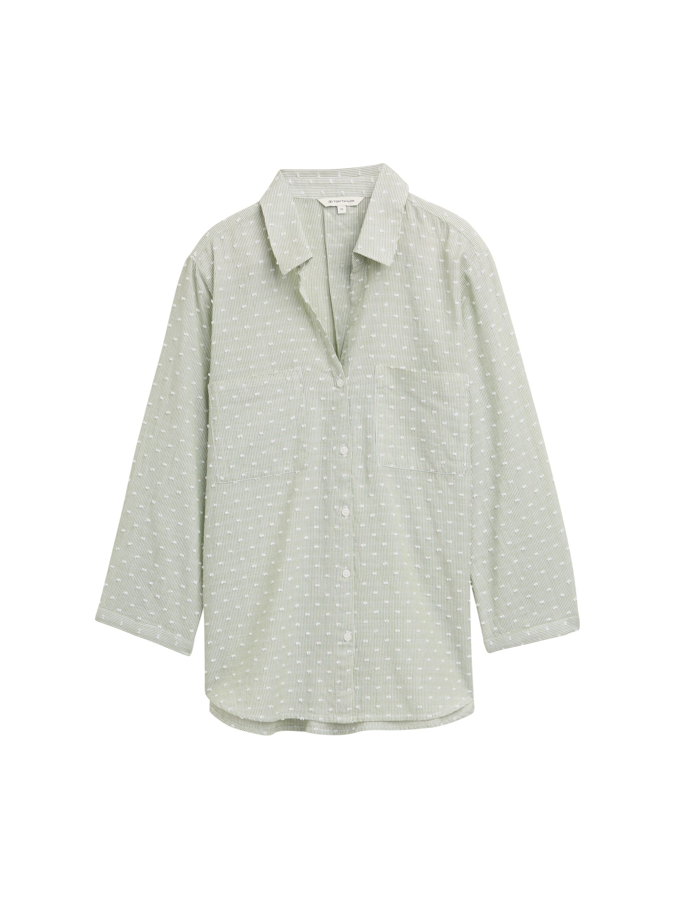 Tom Tailor Denim Gestreifte Dobby Bluse Damen Bequem
