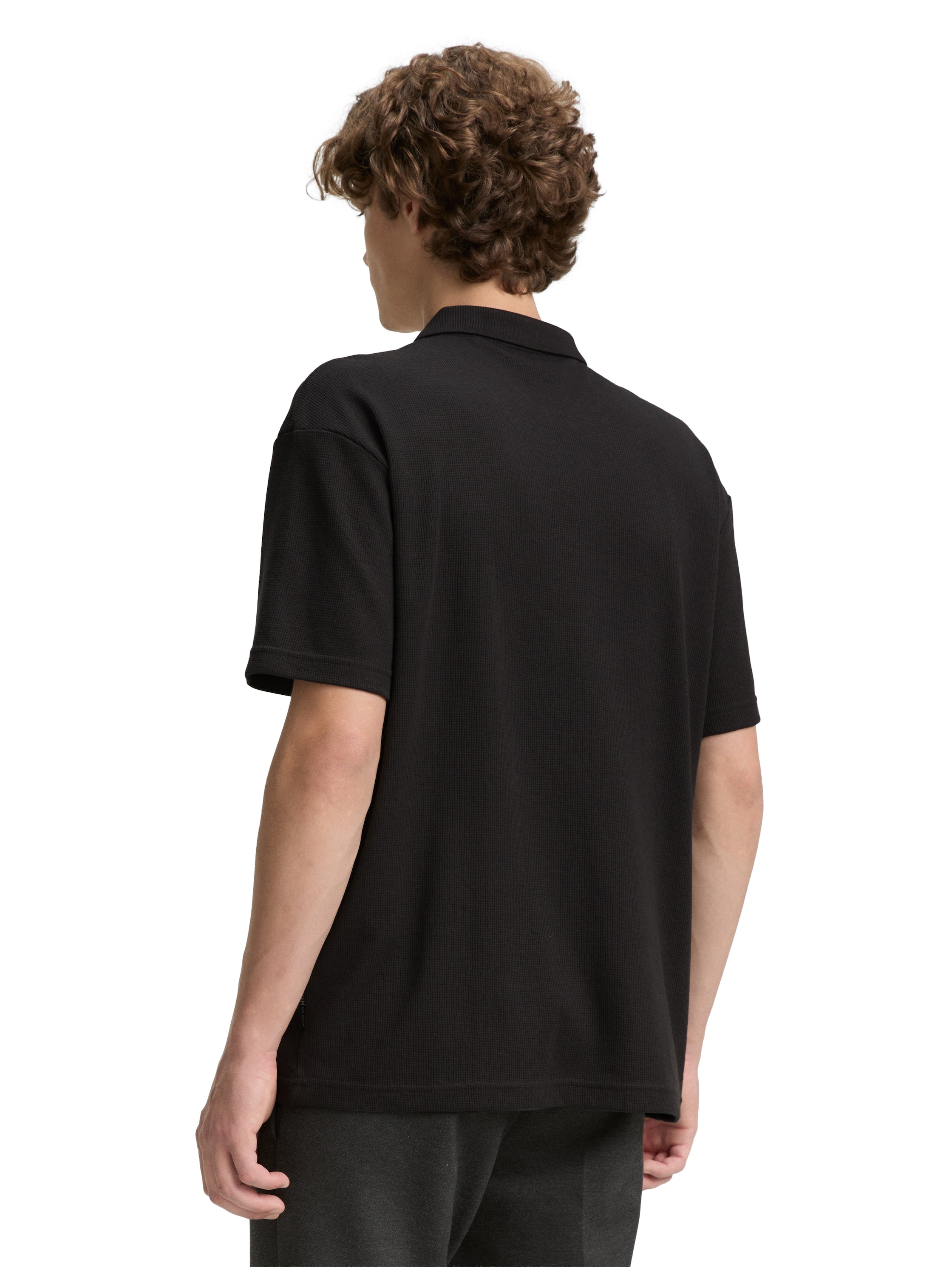 Tom Tailor Denim Male &amp; Female Polohemd Herren Waffelstruktur Baumwolle-Polyester-Mischung
