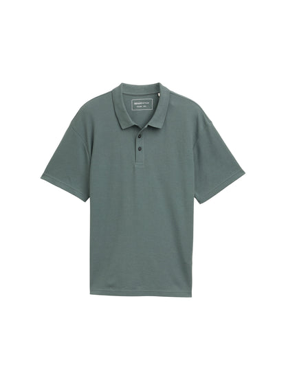 Tom Tailor Denim Male &amp; Female Polohemd Herren Waffelstruktur Baumwolle-Polyester-Mischung