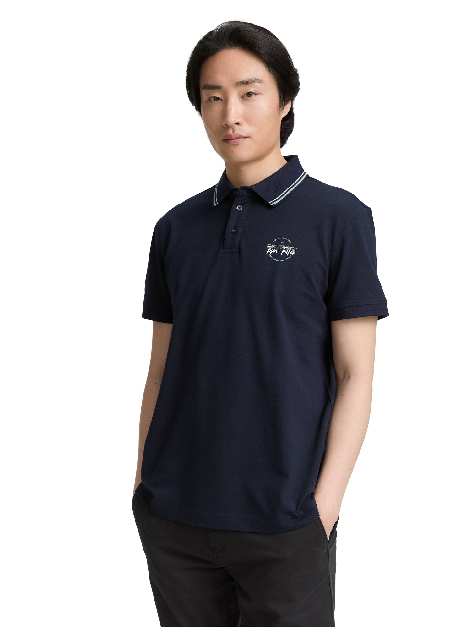Tom Tailor Denim Piqué Poloshirt Herren Logo-Print