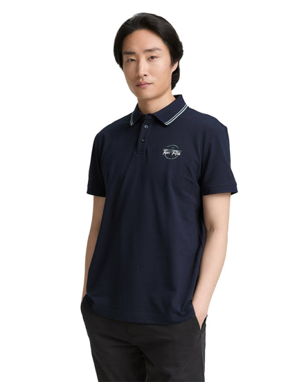 Tom Tailor Denim Piqué Poloshirt Herren Logo-Print