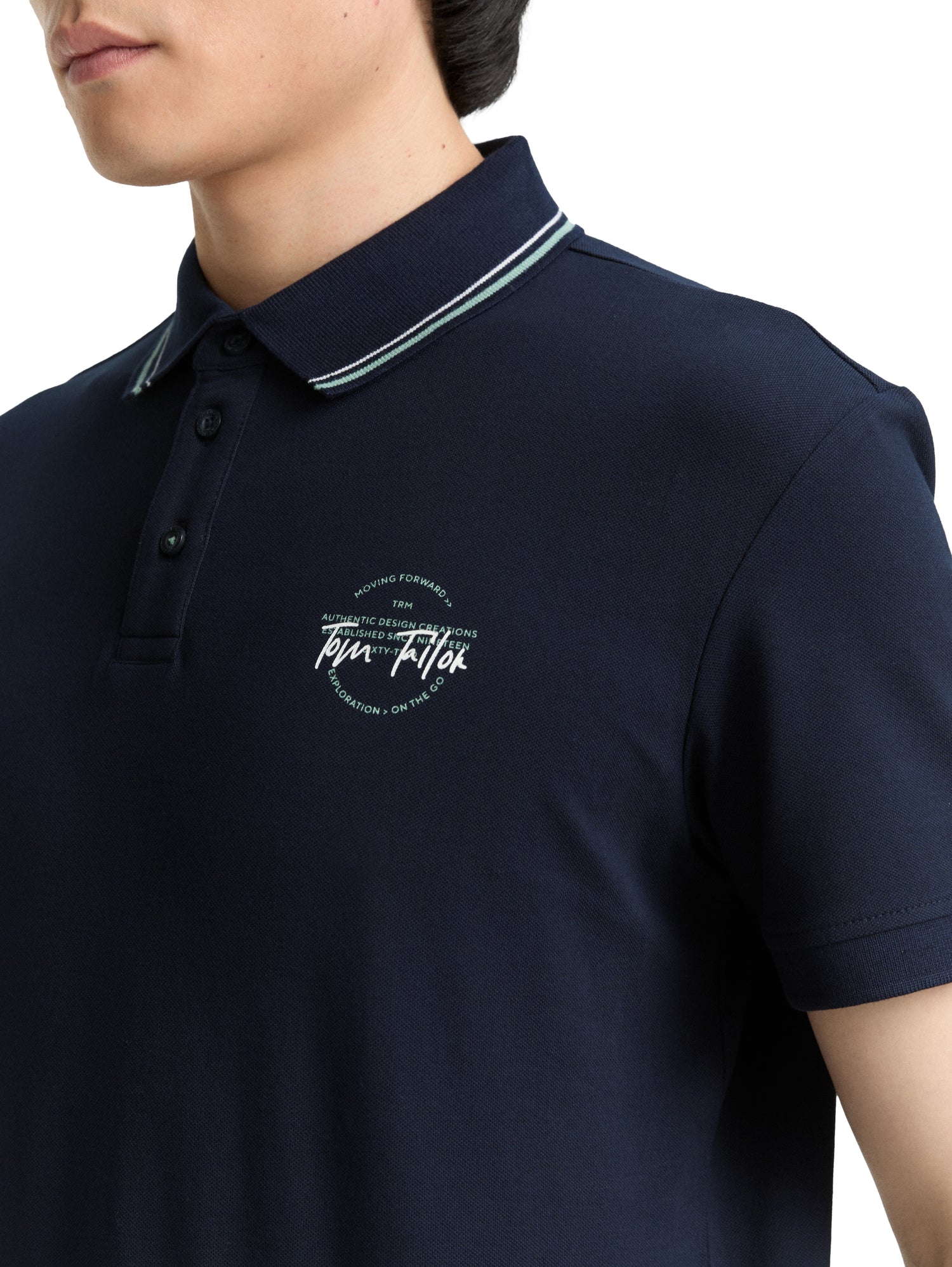 Tom Tailor Denim Piqué Poloshirt Herren Logo-Print