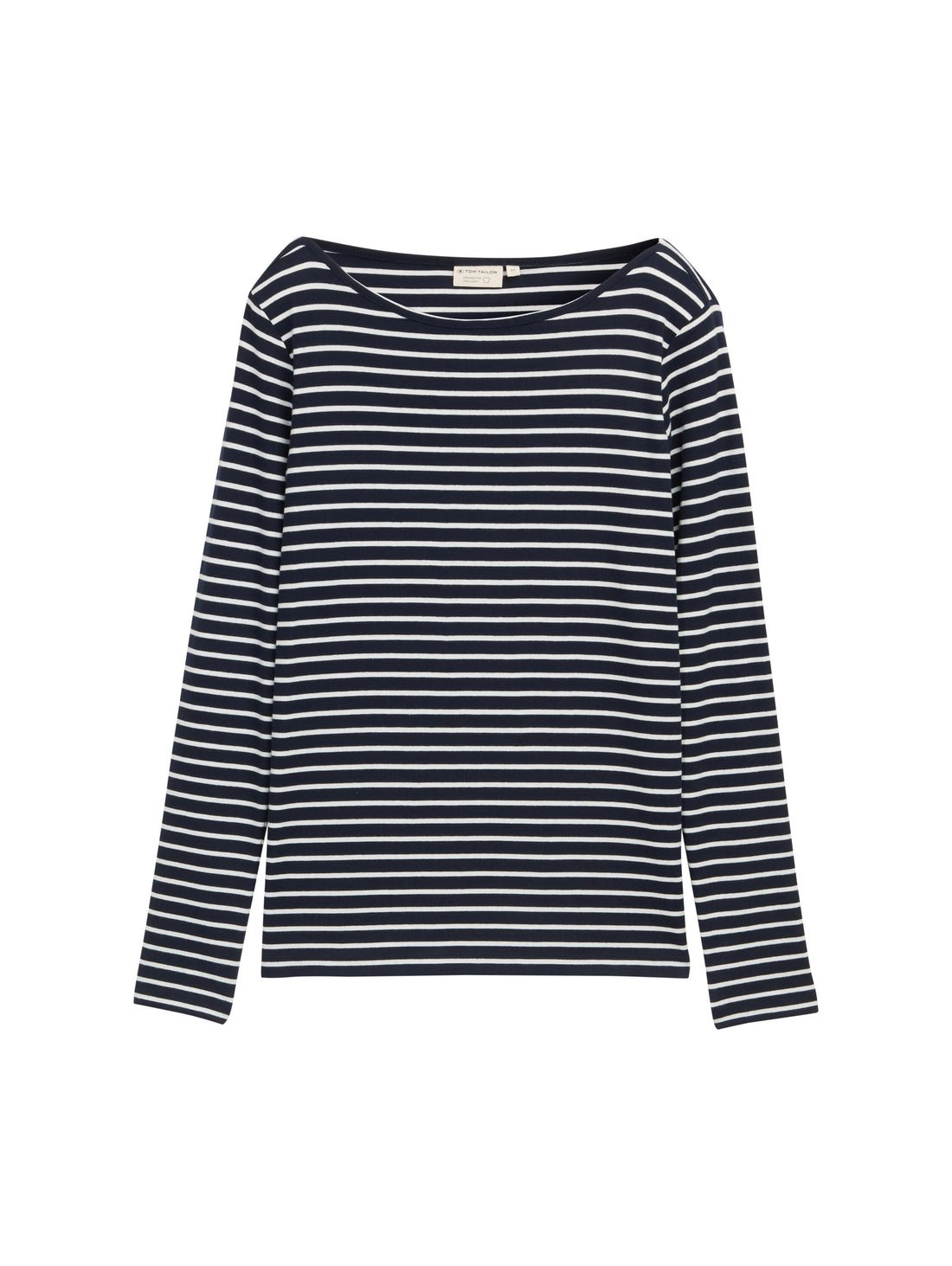 Tom Tailor Damen Langarmshirt U-Boot-Ausschnitt Baumwolle Elasthan