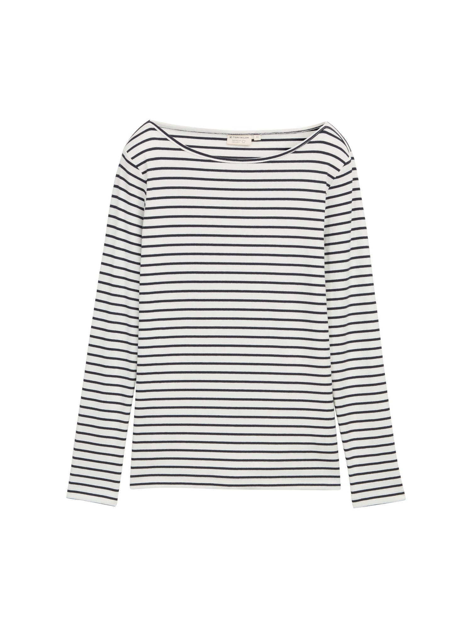 Tom Tailor Damen Langarmshirt U-Boot-Ausschnitt Baumwolle Elasthan