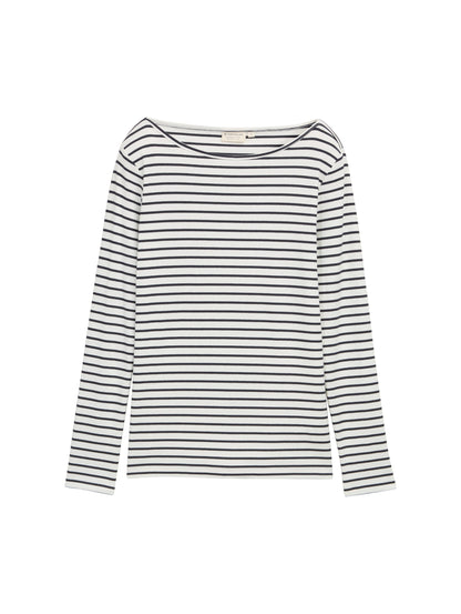 Tom Tailor Damen Langarmshirt U-Boot-Ausschnitt Baumwolle Elasthan