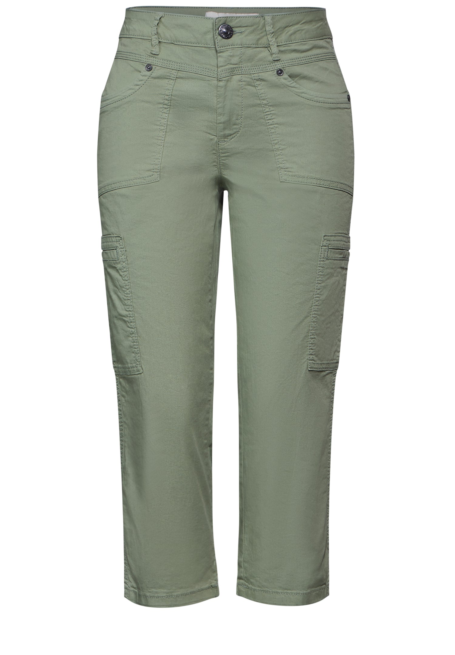 Street One Damen 3/4 Cargohose Casual Fit Slim Legs