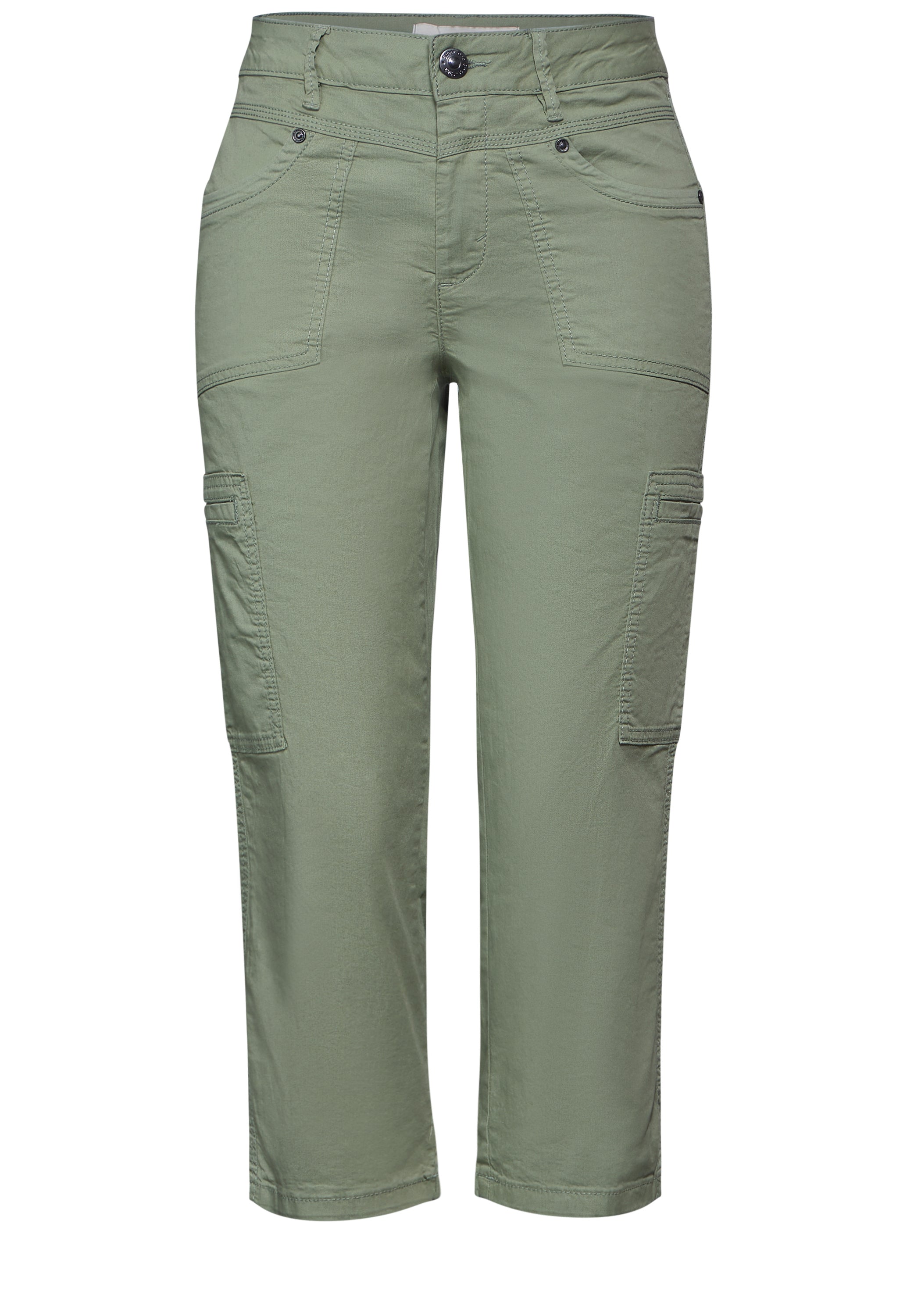 Street One Damen 3/4 Cargohose Casual Fit Slim Legs