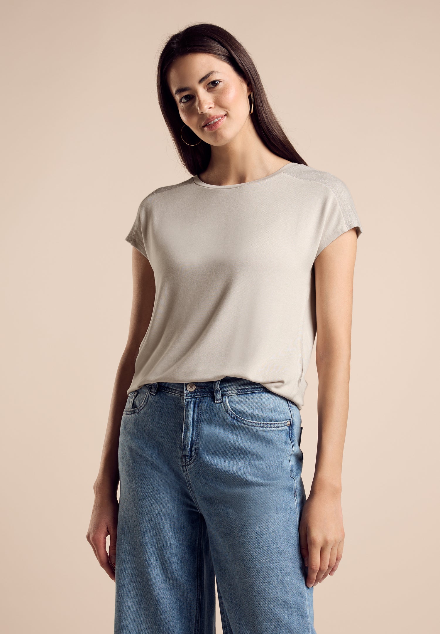 Street One T-Shirt Damen Glanz-Detail Elegant