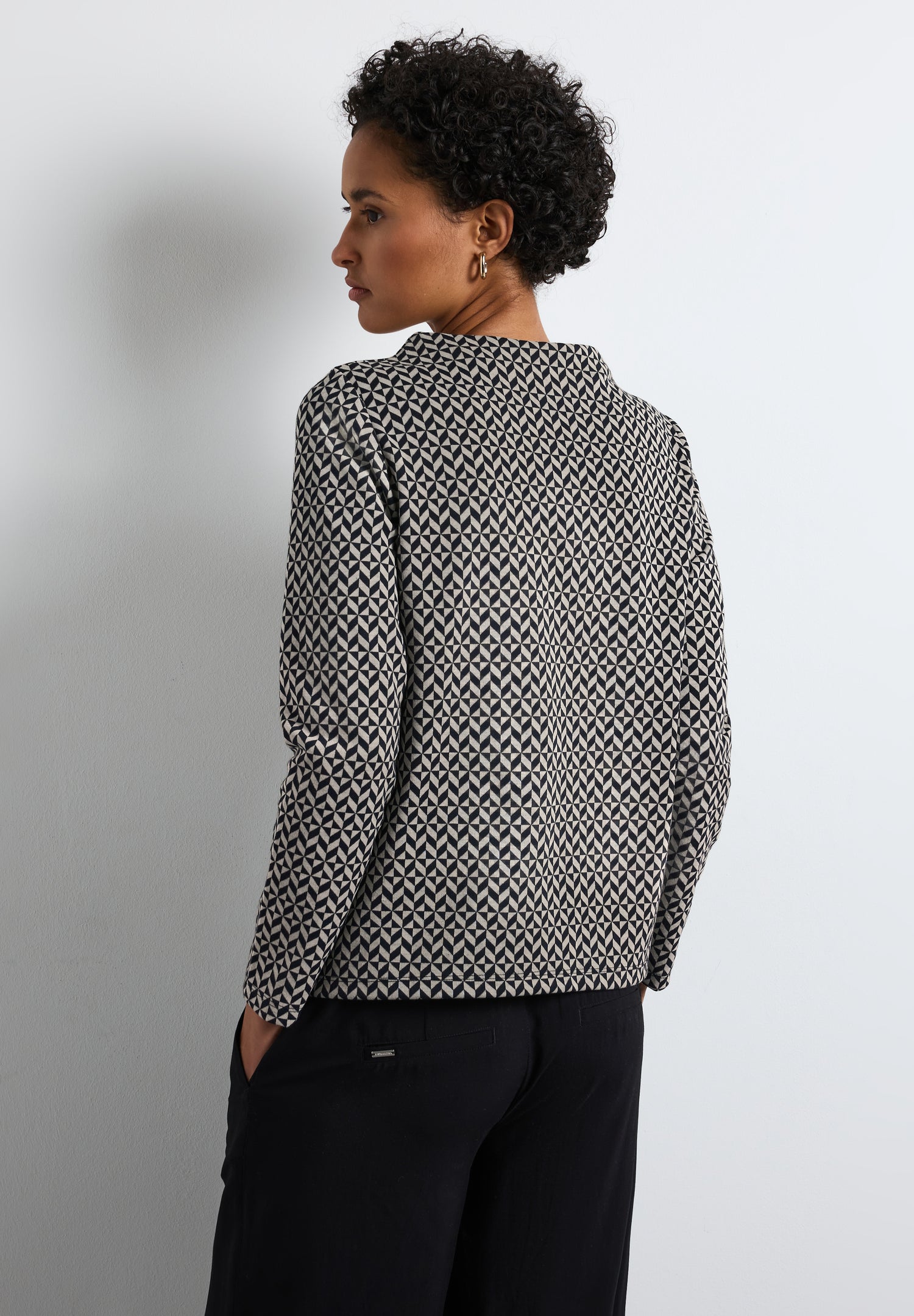 Street One Langarmshirt Damen Turtleneck Grafisches Muster