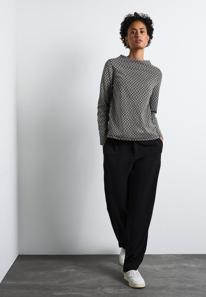 Street One Langarmshirt Damen Turtleneck Grafisches Muster