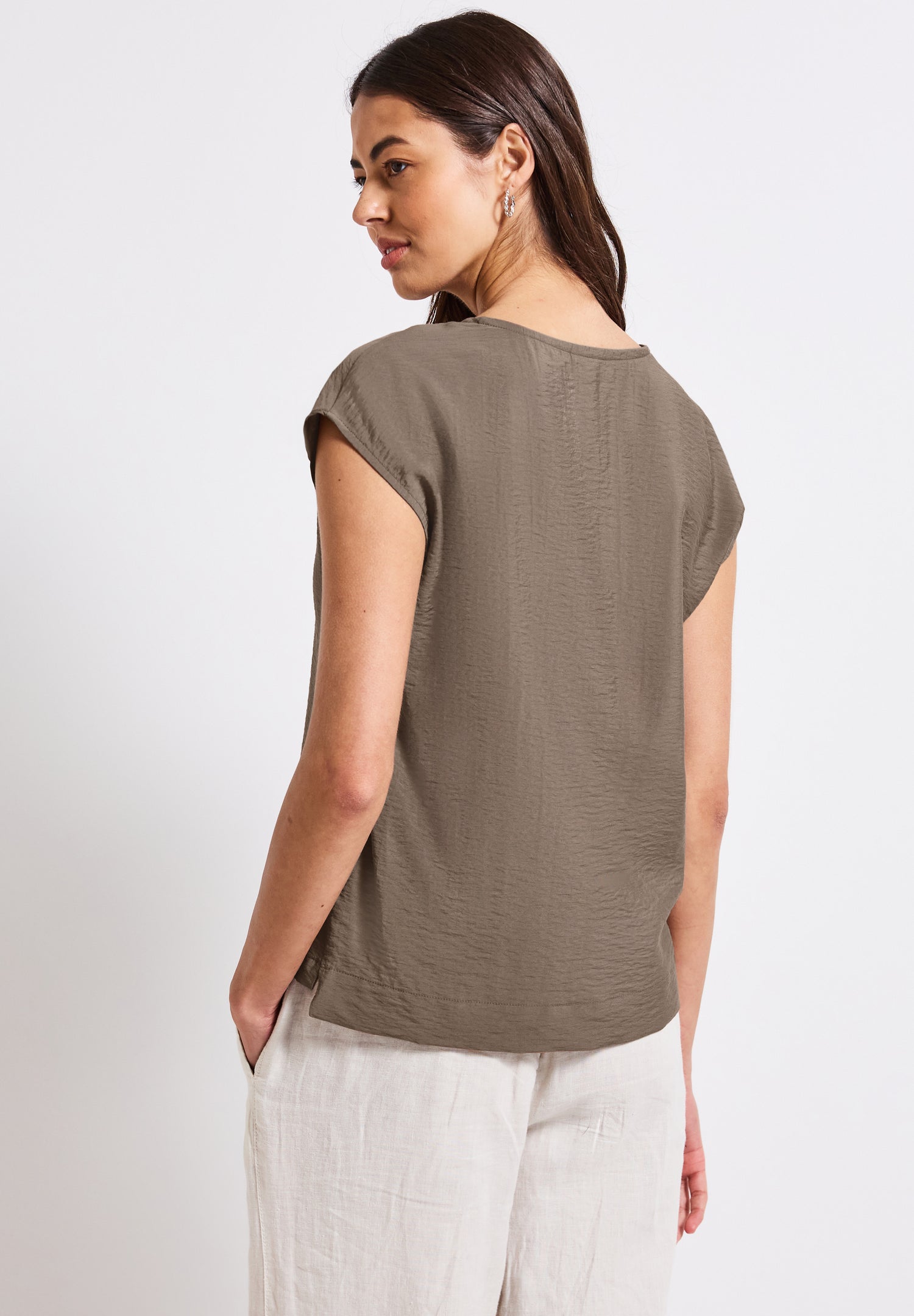 Street One V-Neck Blusenshirt Damen Leichter Viskosemix