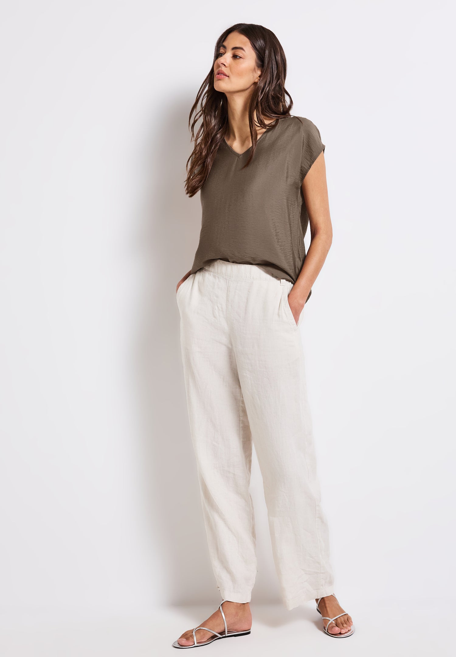 Street One V-Neck Blusenshirt Damen Leichter Viskosemix
