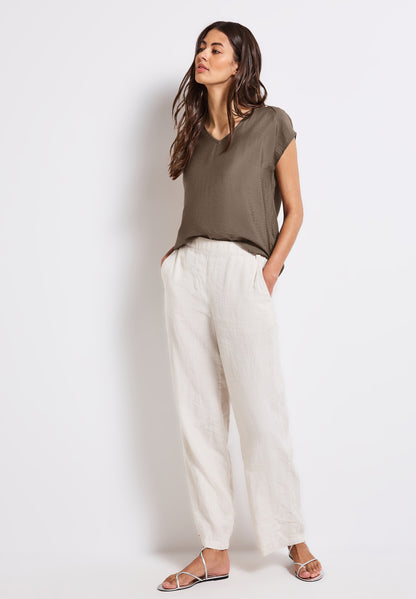 Street One V-Neck Blusenshirt Damen Leichter Viskosemix