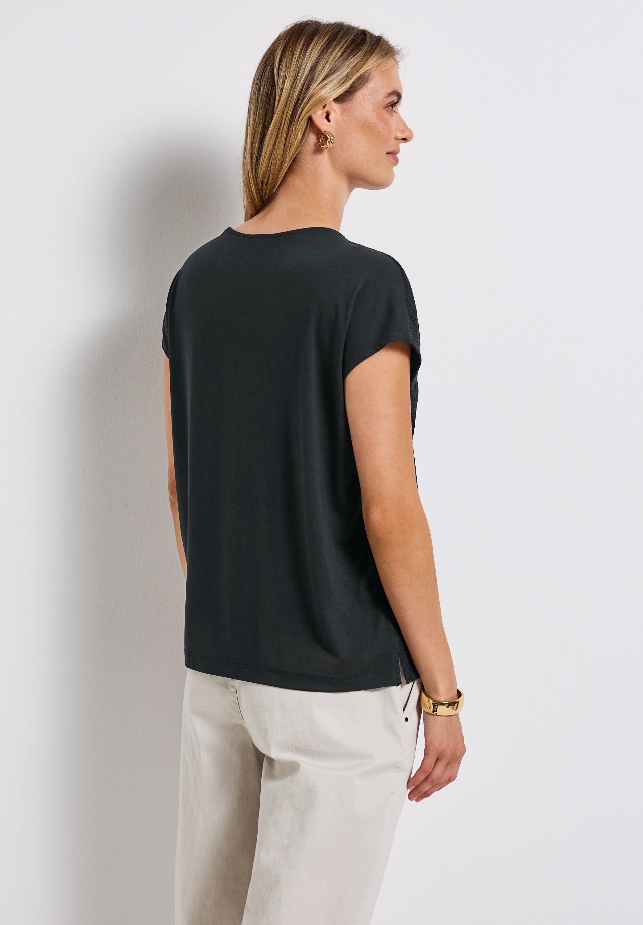Street One Sommershirt Damen Trendiger V-Ausschnitt